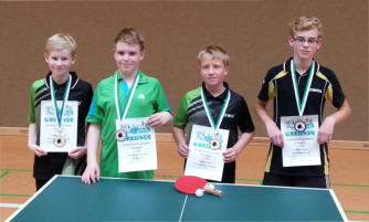 Schler B - Einzel ; 2. Platz: Fabian Kamjunke (2. v. l.)